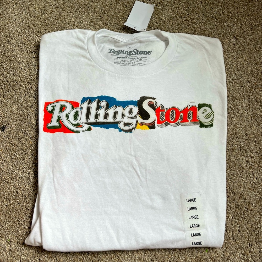 White graphic Rolling Stones tee